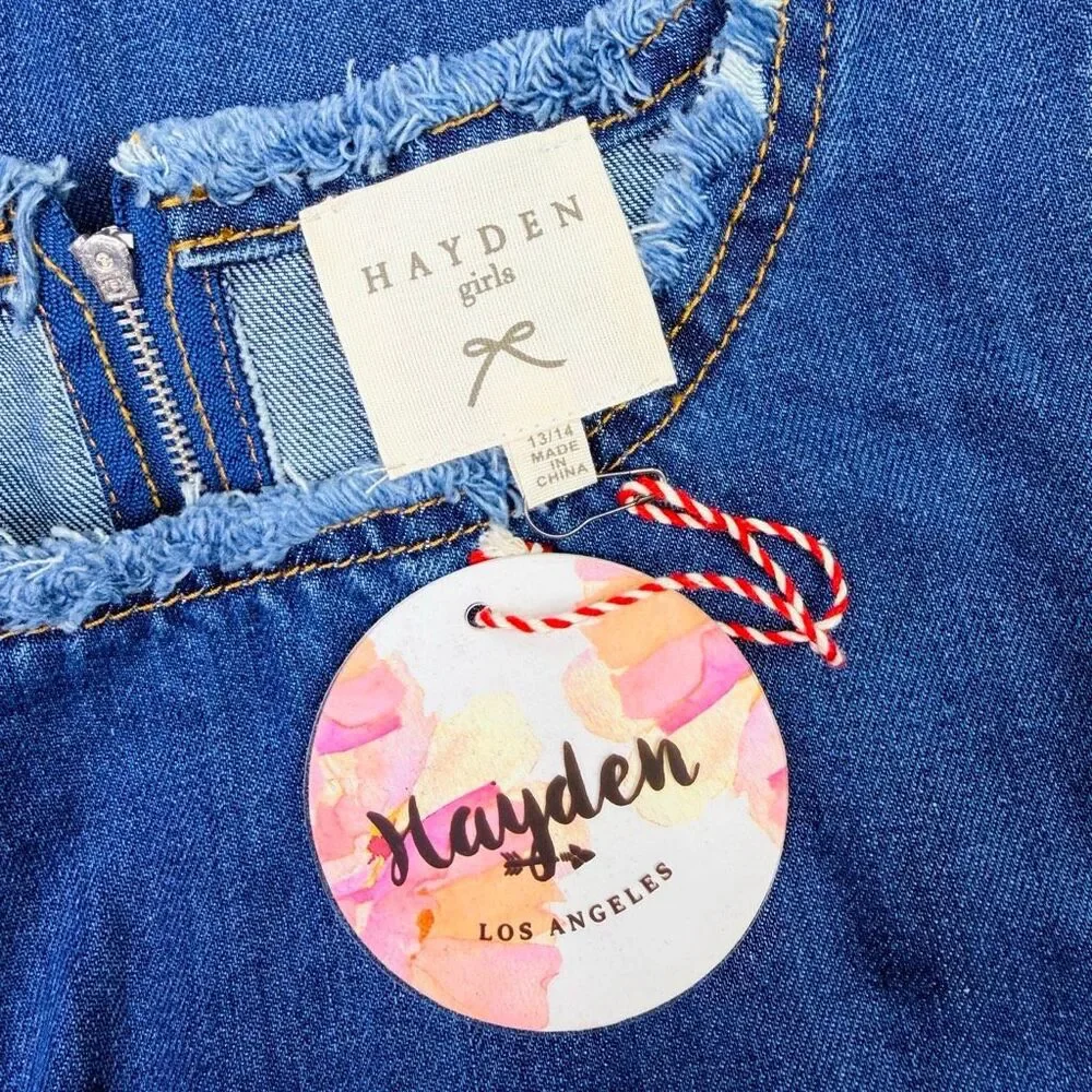 Hayden girls Denim Sleeveless Dress - Size 13/14